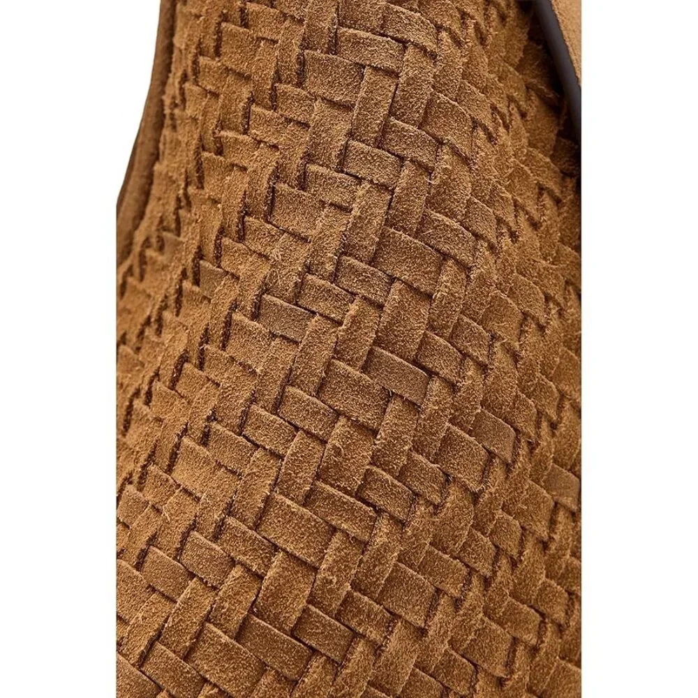 🆕MADEWELL Essentials Curve Suede Woven Shoulder Bag Brown - Picture 8 of 14